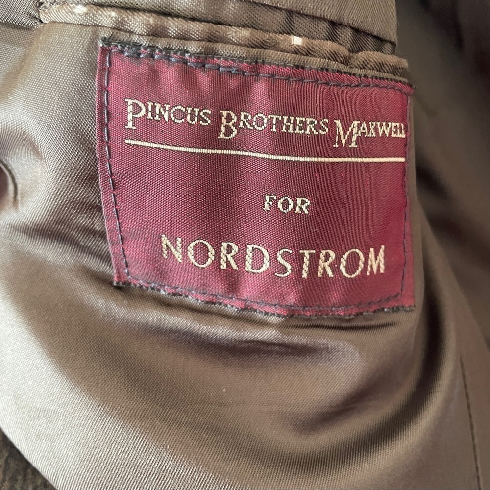 Vintage Brown Plaid Pincus Brothers Maxwell Nordstrom 100% Camel Hair Blazer 42R - Picture 5 of 12